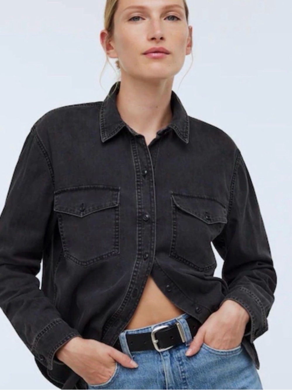 Madewell Washed Charcoal Denim Shirt